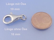 Echt 925 Silber Karabiner Verschluss 11 12 15 19 mm mit Öse Karabinerverschluss