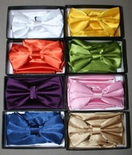 Antonio Ricci Bow Tie Solid, Color, with Handkerchief in Gift Box