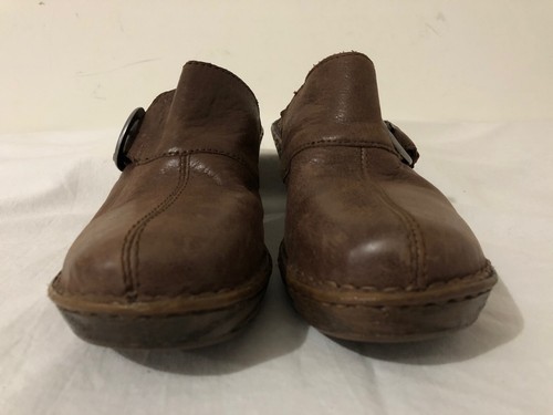 BØRN Monk Strap Cogs Mules Slip On Shoes Mocha Brown Leather Size 9/40.5 - Picture 2 of 12