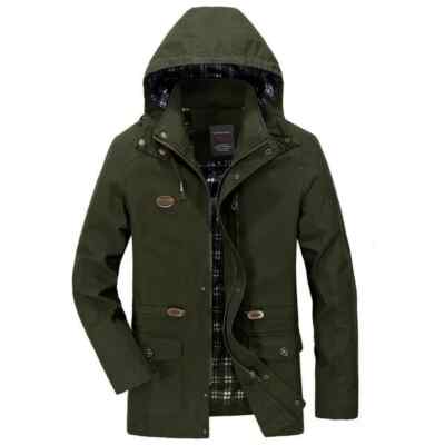 Herren Sport Trenchcoat Jacke Kapuze Mode Wasserdicht Slim Grün 1030
