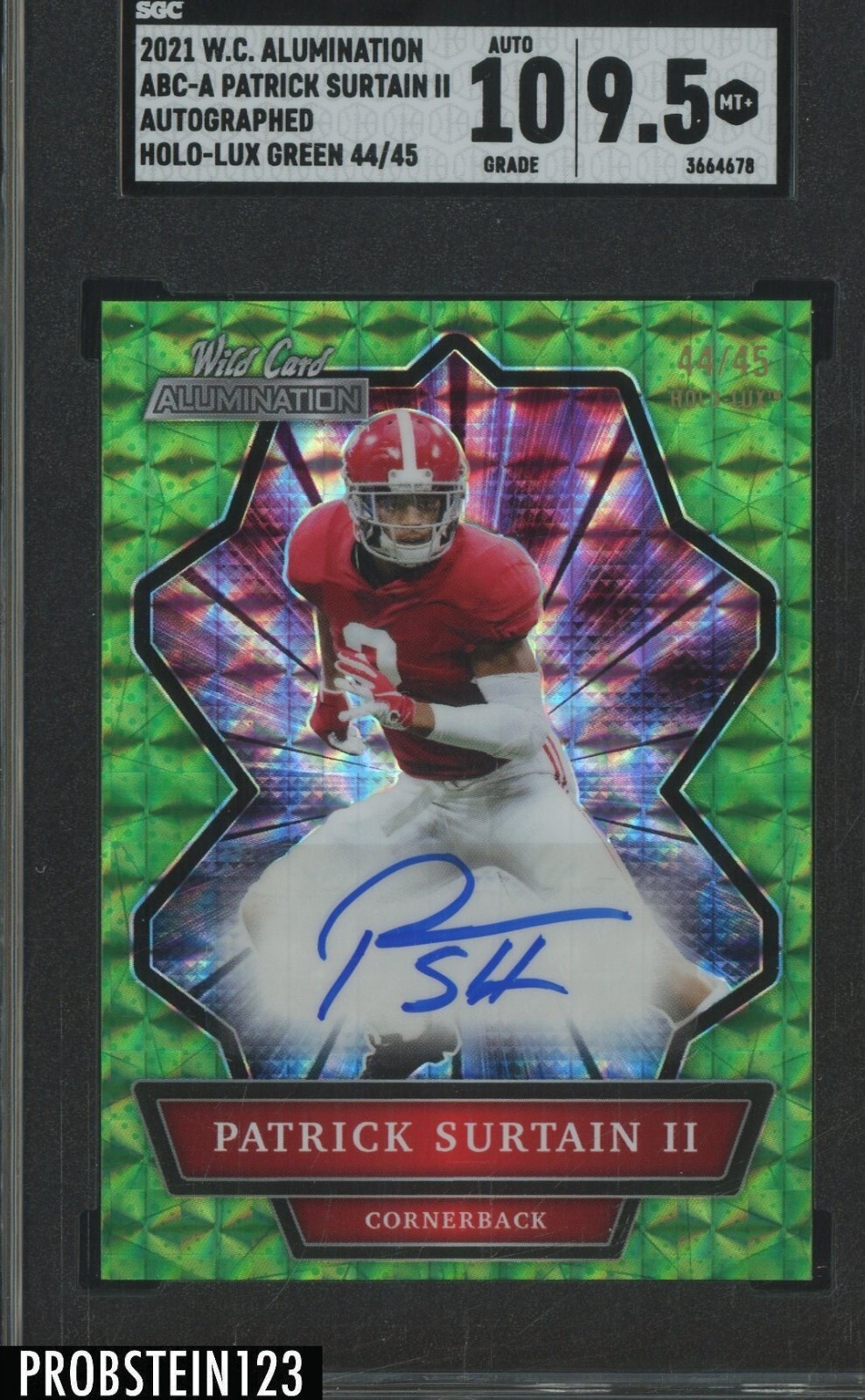 Patrick Surtain II Wild Card Alumination #ABC14 Holo-Lux Blue