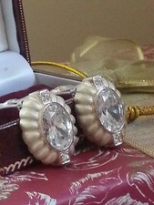 925 Silver Bezel Set  Oval ZrO 2 Stone In Bru...