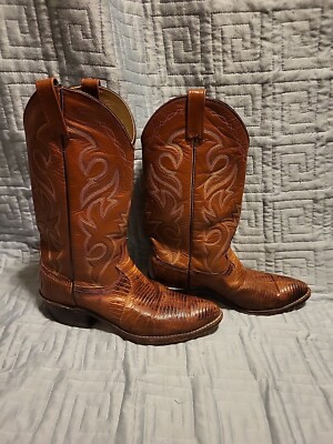 Dan Post Mens Brown Teju Lizard Western Cowboy Boots Size 