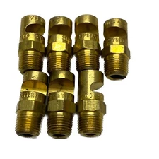 NOS LOT of 7 Spraying Systems 1/8” NPT 73° to 153° Brass FloodJet Nozzle 1/8K-4