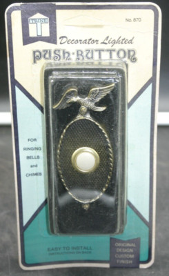 Vintage Trine Lighted Push Button Doorbell 870 Patriotic American Eagle w/Screws