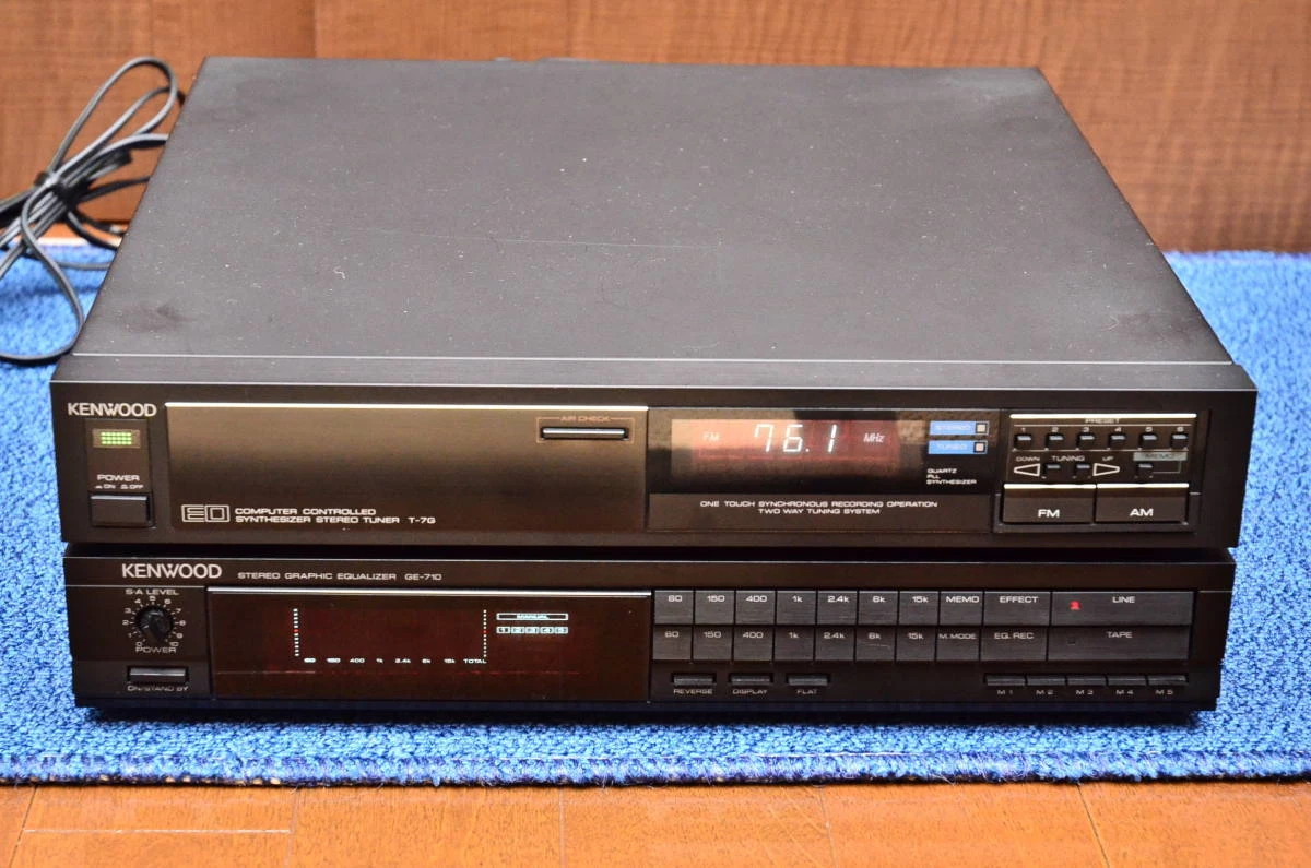 KENWOOD GE-710 Graphic Equalizer FM/AM & Tuner T-7G Black 2Set 100V