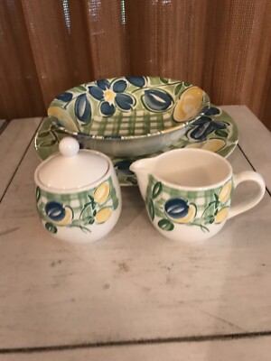 NIKKO COUNTRY PEAR Serving Set - CHOP PLATE PLATTER VEGETABLE BOWL CREAMER SUGAR