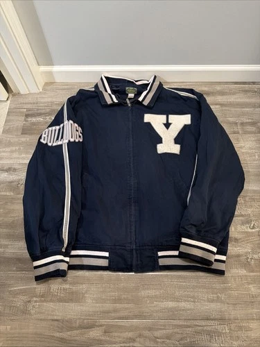 Vtg Stall & Dean Ivy League Yale Bulldogs Jacket Sz 4XL Navy Varsity video thumbnail