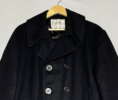 VTG Fox Knapp Peacoat Double Breasted Wool Winter Coat Mens 44