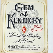 Gem of Kentucky Whiskey Label Set of 9 Double...