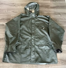 Carhartt Rain Jacket Surrey Hooded Waterproof PVC Work Snap C64GR XLTall