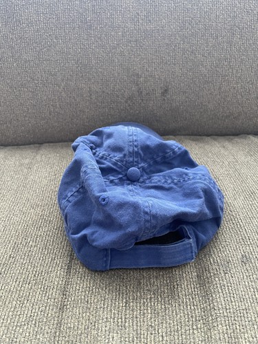 Disney Monsters University Hat Cap Strap Back Blue MU Logo Distressed Mens Adult - Picture 4 of 6