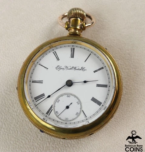 c. 1893 Elgin Nat'l Watch Co 15J Antique Open Face Pocket Watch Serial # 4849864