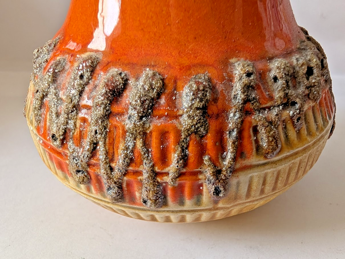 Beautiful Vintage Jasba West German Art Pottery Fat Lava Vase N