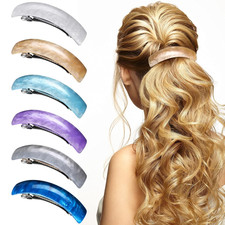 6 Pcs Acrylic Large French Hair Barrettes Clips for Women Thick Hair Long Hair