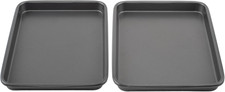 Everyday Set of 2 Nonstick Steel 9" X 6.2" Toaster Oven Mini Baking Sheets, Gray