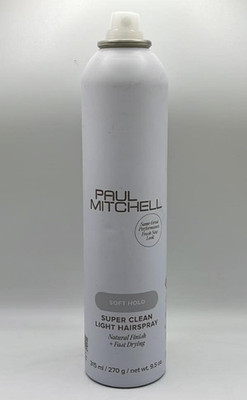 Paul Mitchell Soft Hold Super Clean Light Hairspray ~ 9.5 OZ ~ Fast Drying ~READ
