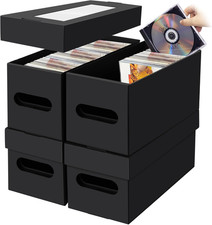 CD Storage Boxes,Cardboard CD Case Storage,CD Case Holder with 4 Pack