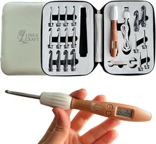 Counting Crochet Hook Set   18 Sizes Interchangeable Hooks Kit, Light Up, Digita