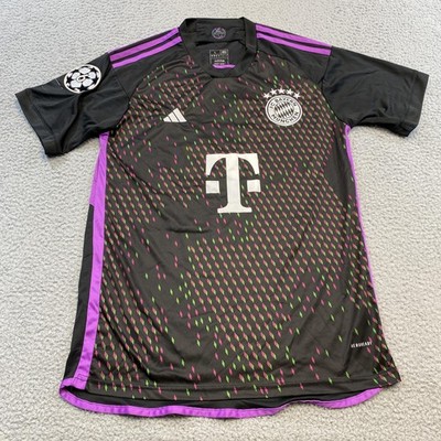 FC Bayern Munich Jersey Mens Large Black Purple Adidas UEFA Soccer