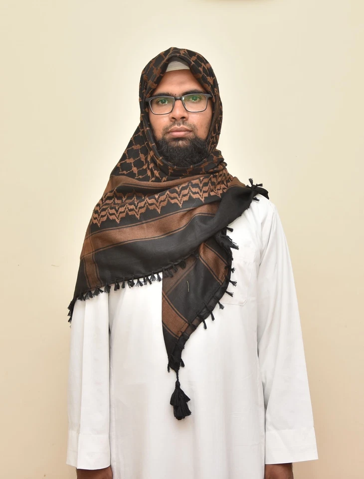 Темно-коричневый шарф Keffiyeh Kufiya (48*48) - бесплатный палестинский традиционный Шемаг - Изображение 3 из 4