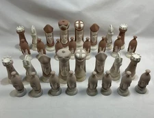 Vth Medieval Chess Set Ceramic Pieces Paintable Board Is Not Included