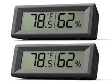 Small Digital Hygrometer, Humidity Meter, Indoor Thermometer, Room Black 
