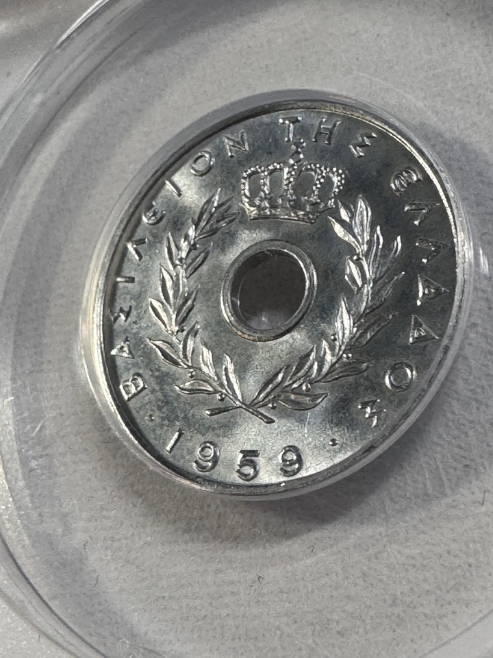 1959 Greece 20 Lepta Graded MS 67 by ANACS - Image 3 of 4