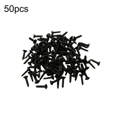 #ad 50Pcs Black Electric Guitar Bass Pickguard Screws For Fender Strat Tele E $9.98