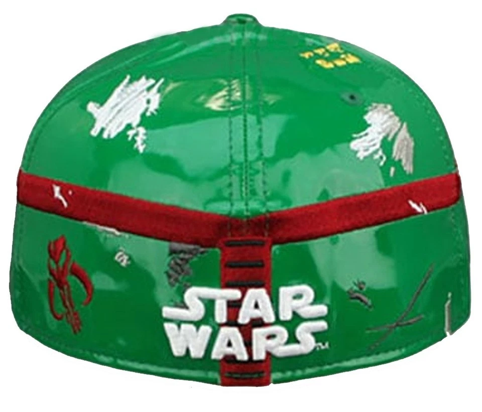 NUEVO CON ETIQUETAS Auténtico Coleccionable Star Wars Boba Fett Verde New Era 59Fifty Sombrero Ajustado Foto 3 de 4