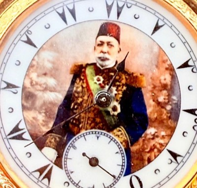 Antique Zenith Billodes Gilt Silver Pocket Watch Ottoman Market   Sultan Mehmed