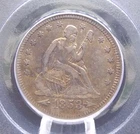 1853 "P" Seated Liberty Quarter *ARROWS & RAYS* 25c PCGS XF40 #460 ECC&C, Inc.