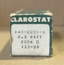 CLAROSTAT CONTROLS AND RESISTORS A47-200K-S, IN BOX.