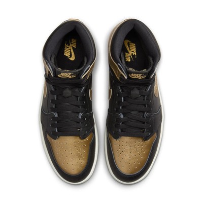 Size 13 - Air Jordan 1 Retro OG High Black Gold for sale online | eBay