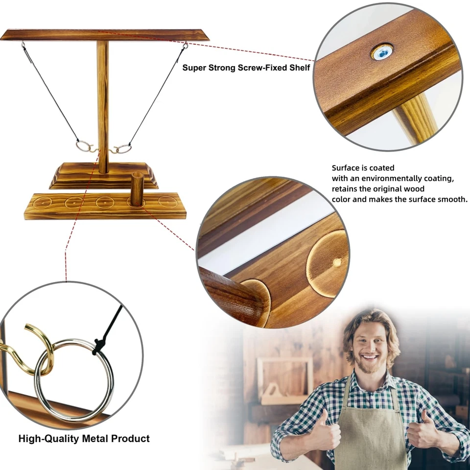 Juegos de Lanzamiento de Anillos para Adultos, Juegos de Patio Interior Exterior, Decoración de Patio, Ho... Foto 3 de 4