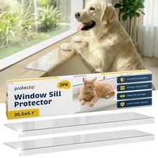 2-Pack Window Sill Protector from Dogs 35.5 x 5.1 Clear Window Guards from Ca...
