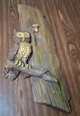 1970's Owl Wall Sculpture Cottage Fairy Core 3D Vintage Texture VGUC 