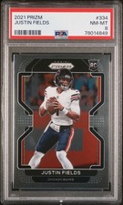 2021 Panini Prizm - Rookie Justin Fields #334 (RC) PSA 8 NM-MT Chicago Bears