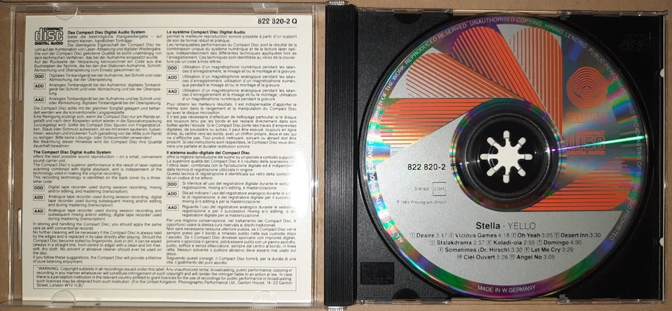 YELLO - STELLA / CD / GER / 1985 / VERTIGO - Bild 3 von 3