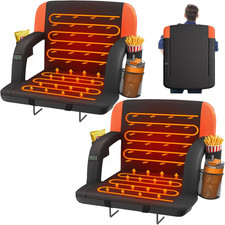 Heated Stadium Seats with Back Support  Pockets - Portable Bleacher Chair Oran