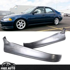 Rear Bumper Lip Fits 92-95 Honda Civic Jdm Style 2pcs Splitters Aprons Spats Pu Rear Bumper Lip Fits 92-95 Honda Civic Jdm Style 2pcs Splitters Aprons Spats Pu