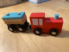 Red Tiny Land Wooden Train with Unloadable Cargo