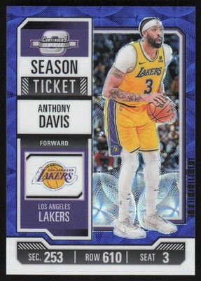2023-24 PANINI CONTENDERS OPTIC INTERNATIONAL BLUE ANTHONY DAVIS 10/45 LOS