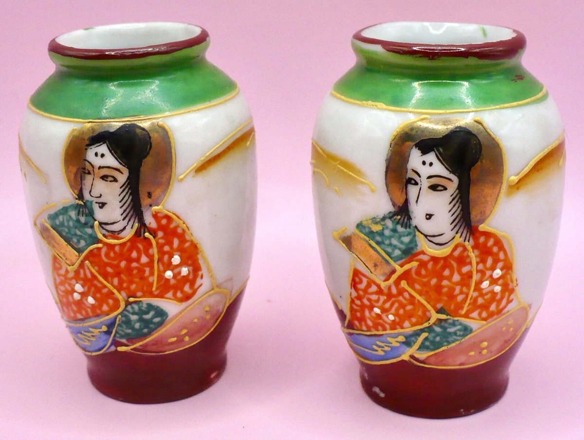 【まとめ売り】美品花瓶10点　Traditional Japanese vase Vintage MADE IN OCCUPIED JAPAN Pair Hand Painted Miniature Vases