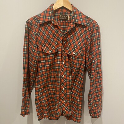 rags button up plaid shirt mens size Small