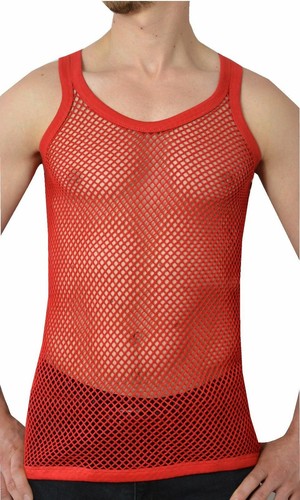 Herren Premium Mesh Weste 100% Baumwolle Fischnetz String Muskel Tank Top Größen S-3XL - Bild 14 von 22