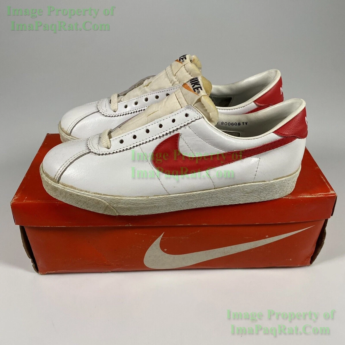 NITF! Vintage 1980s OG Box ☆ Nike Bruin Shoes ☆ Marty McFly BTTF ☆ White  Shadow