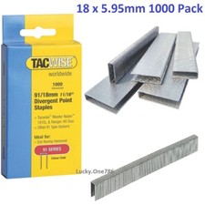 1000 Pack Tacwise 91 Series Divergent Point Staples Galvanised 18x5.95mm UK - AZ