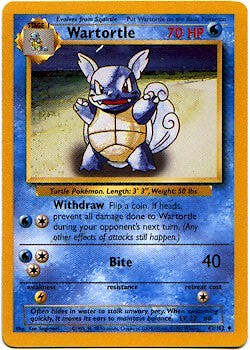 POKEMON BASE SET CARD 42/102 Wartortle