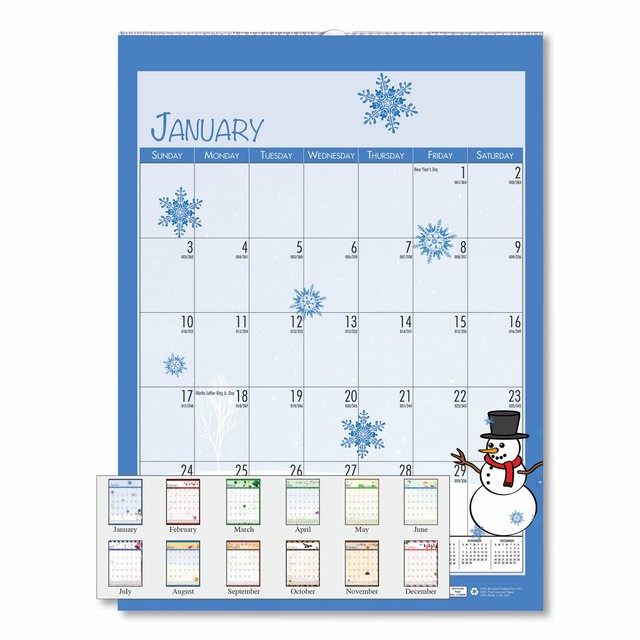 House of Doolittle 100 Recycled Seasonal Wall Calendar 12 X 16.5 2021
